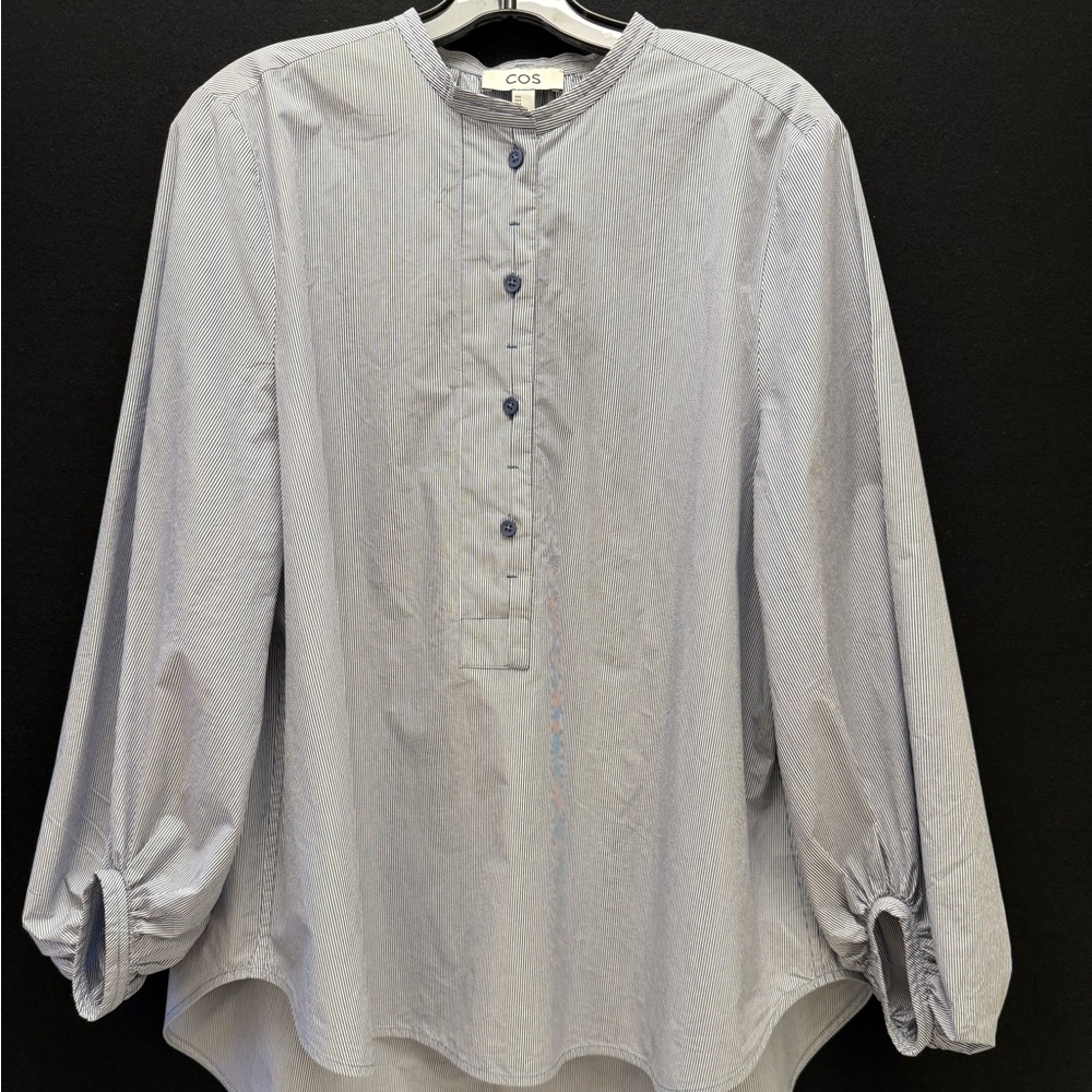 COS Blue/white Stripe Shirt - Picture 8 of 11